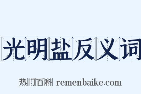 光明盐反义词是什么意思的图片